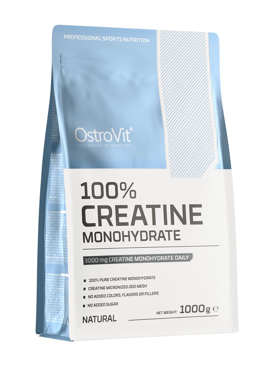 Креатин моногидрат Ostrovit натуральный без вкуса для набора мышечной массы и похудения порошок 1кг