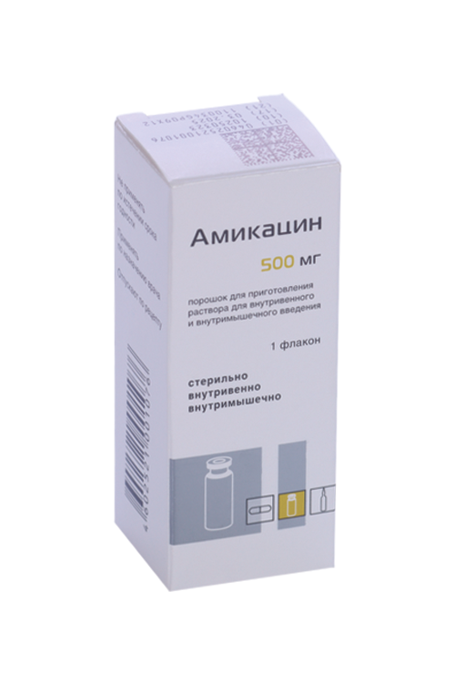 Амикацина сульфат 500 мг, порошок для приготовления раствора для .