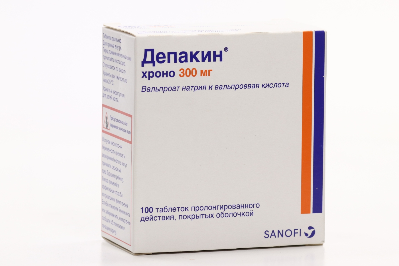Депакин хроно 300 мг, 100 шт, таблетки пролонгированного действия покрытые  оболочкой – купить по выгодной цене в интернет-магазине Аптеки Плюс в Москве