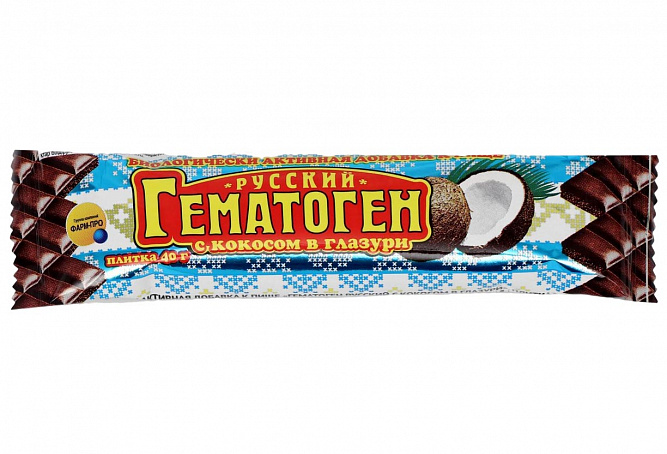 Гематоген Русский с кокосом в шоколаде, 40 г