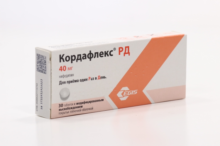 Кордафлекс РД 40 мг, 30 шт, таблетки с модифицированным высвобождением .