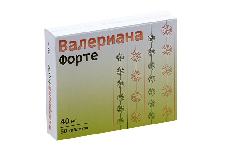 Валериана форте 40 мг, 50 шт, таблетки покрытые пленочной оболочкой