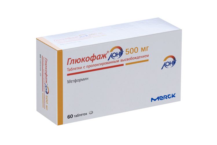 Глюкофаж Лонг 500 мг, 60 шт, таблетки пролонгированного действия ...