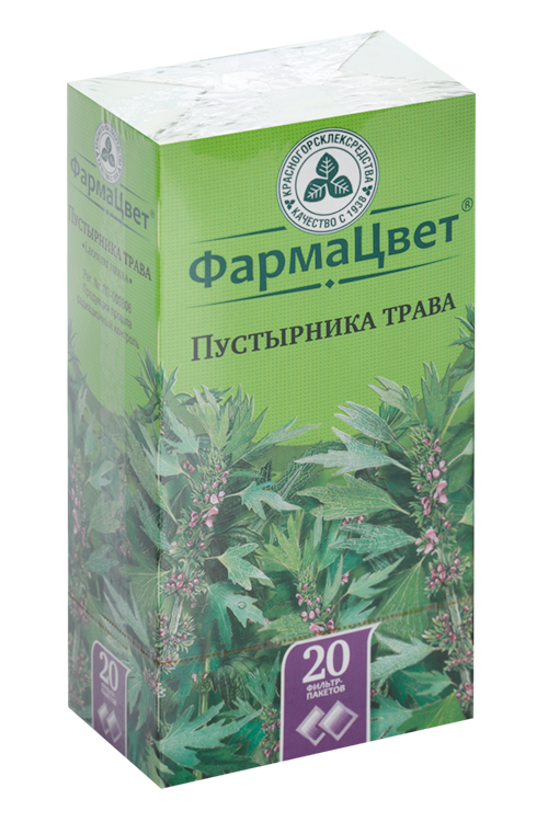Пустырника трава, 1,5 г, 20 шт, трава-порошок и гранулы резано-прессованные