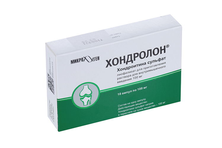 Хондролон 100 мг, 10 шт, лиофилизованный порошок для приготовления ...
