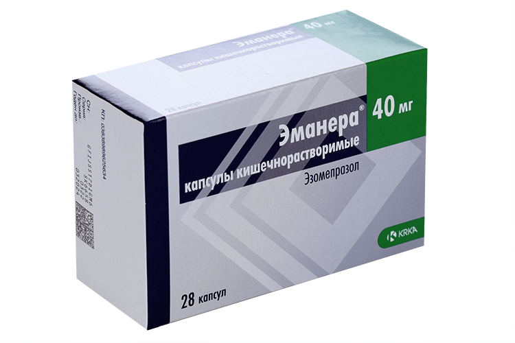 Эманера 40 мг, 28 шт, капсулы кишечнорастворимые – купить по цене 395 ...