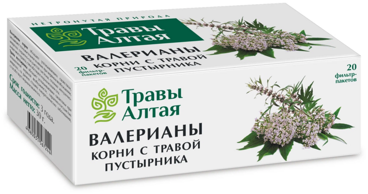 Валерианы корни с пустырником серии Алтай, 1,5 г, 20 шт