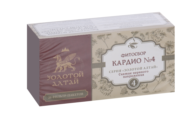 Кардио №4 Золотой Алтай снятие нервного напряжения фитосбор, 1,5 г, 20 шт