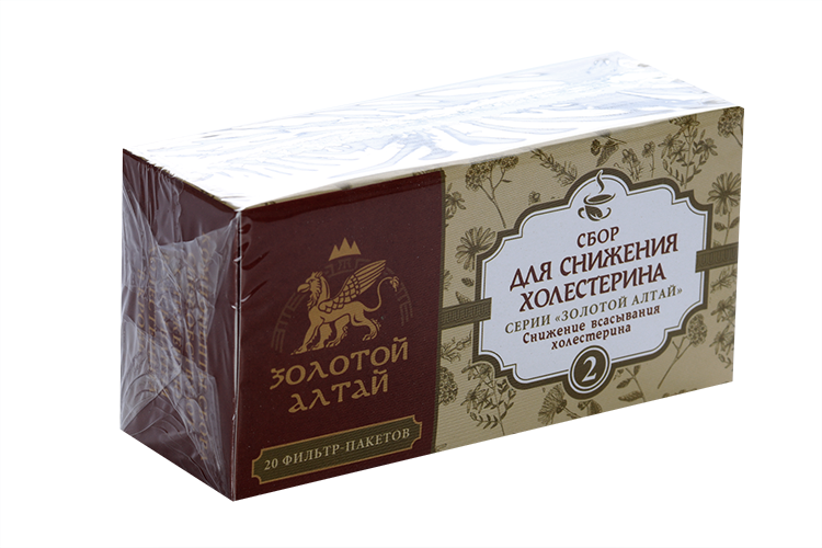 Снижение холестерина сбор №2 Золотой Алтай снижение всасывания холестерина, 1,5 г, 20 шт
