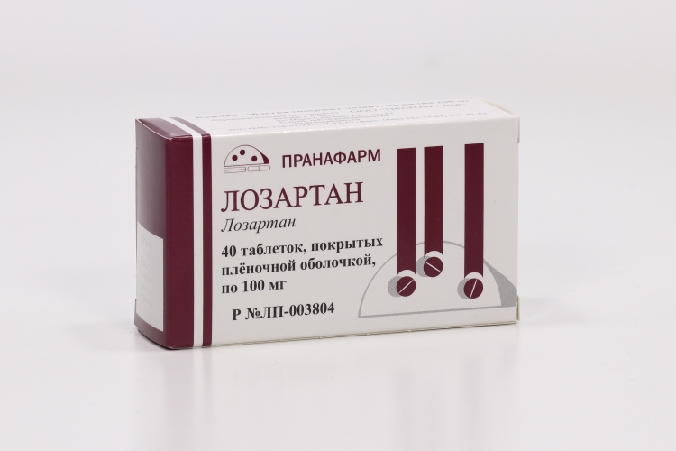 Лозартан 100 мг, 40 шт, таблетки покрытые пленочной оболочкой – купить ...