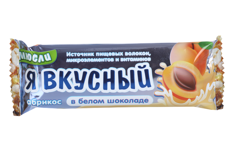 Батончик мюсли Я вкусный абрикос в белом шоколаде, 25 г – купить по ...