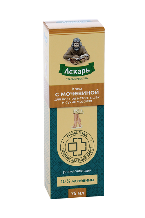 Крем Лекарь с мочевиной д/ног при натопт и сух мозол, 75 мл