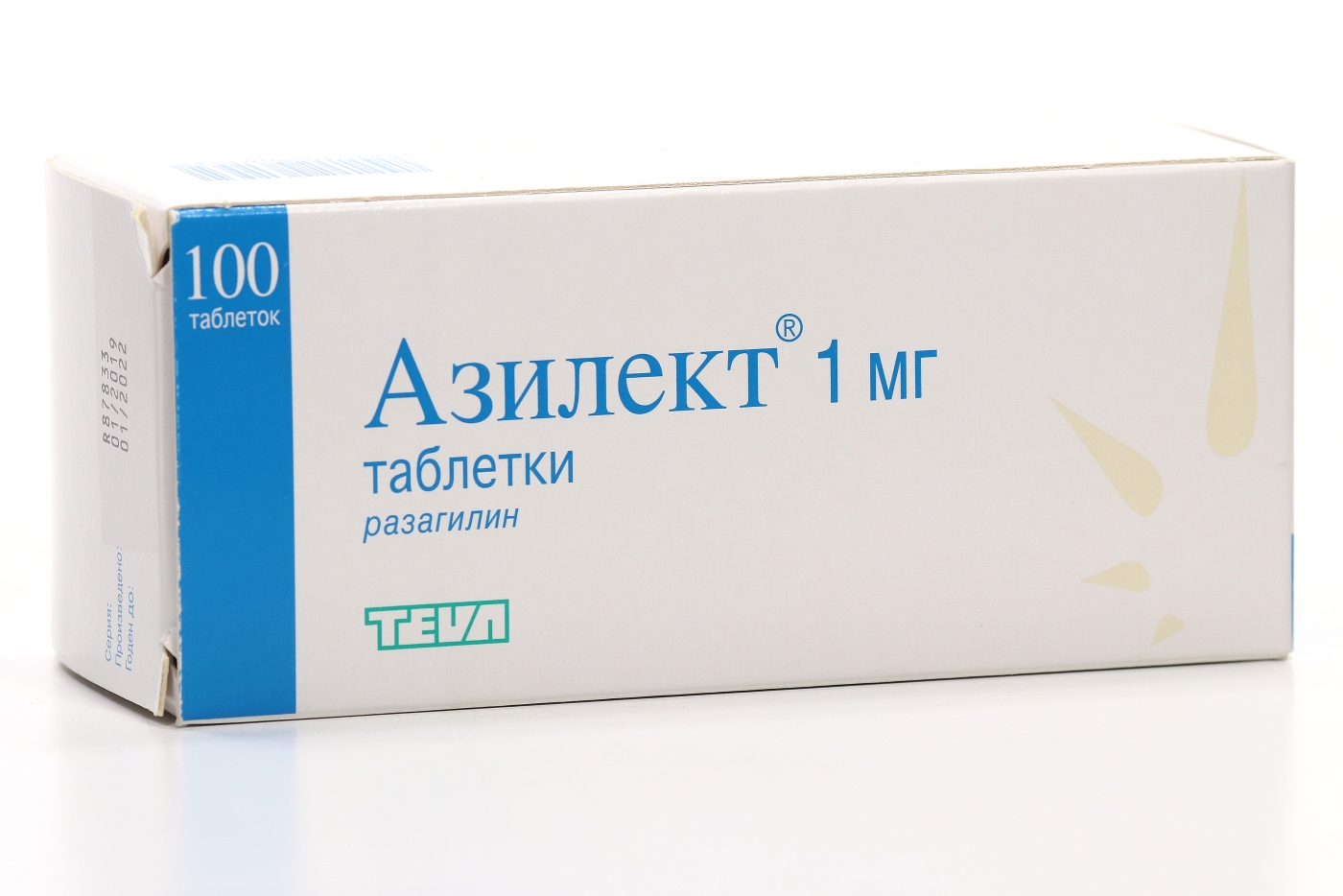 Азилект 1 мг, 100 шт, таблетки – купить по цене 18665 руб. в  интернет-магазине Аптеки Плюс в Торбеево