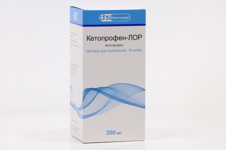 Кетопрофен-ЛОР 16 мг/мл, 200 мл, раствор для полоскания –  по .