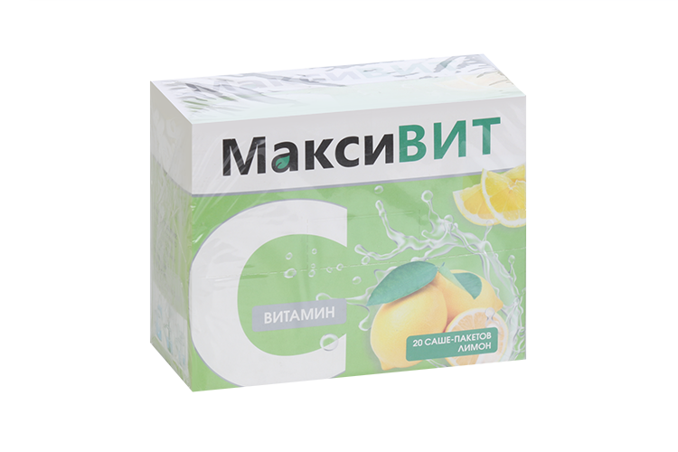Аскорбиновая кислота Витамин С Максивит, 16 г, 20 шт, порошок со вкусом лимона