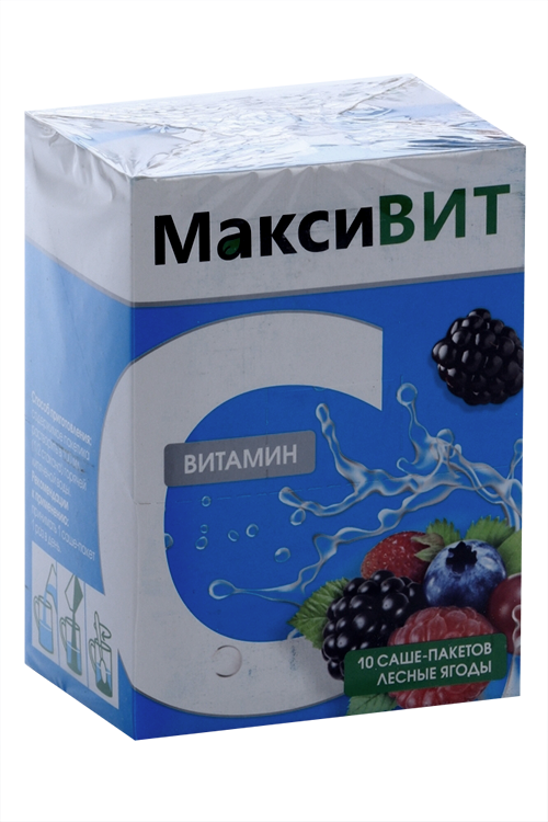 Аскорбиновая кислота Витамин С Максивит, 16 г, 10 шт, порошок со вкусом лесных ягод