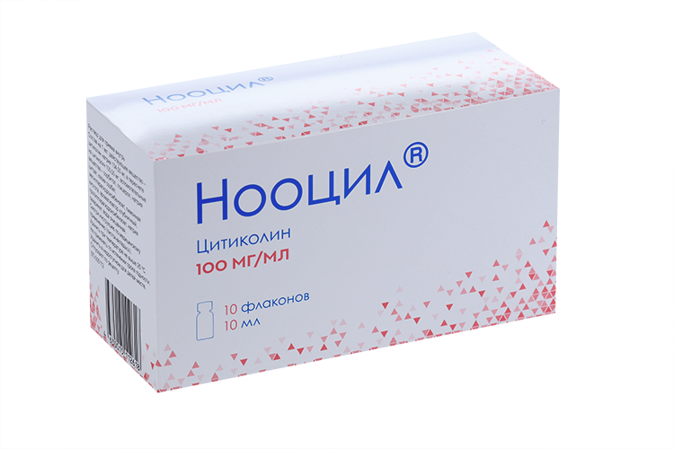 Цитиколин Нооцил 100 мг/мл, 10 мл, 10 шт, раствор для приема внутрь ...