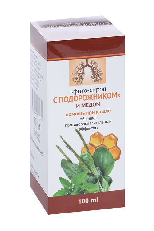 Подорожника, 100 мл, сироп с медом