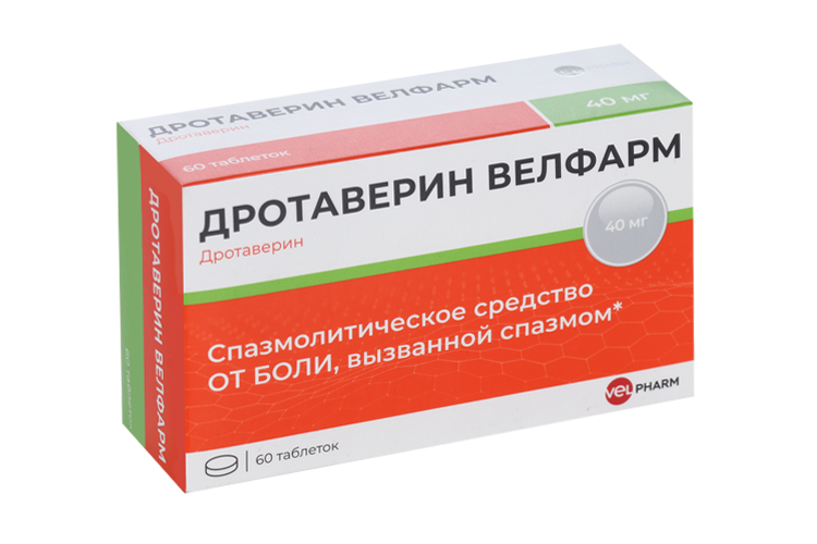 Дротаверин Велфарм, 40 мг, 60 шт, таблетки – купить по цене 207 руб. в ...