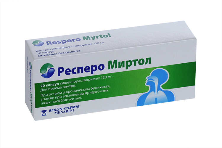 Респеро Миртол 120 мг, 20 шт, капсулы кишечнорастворимые – купить по ...