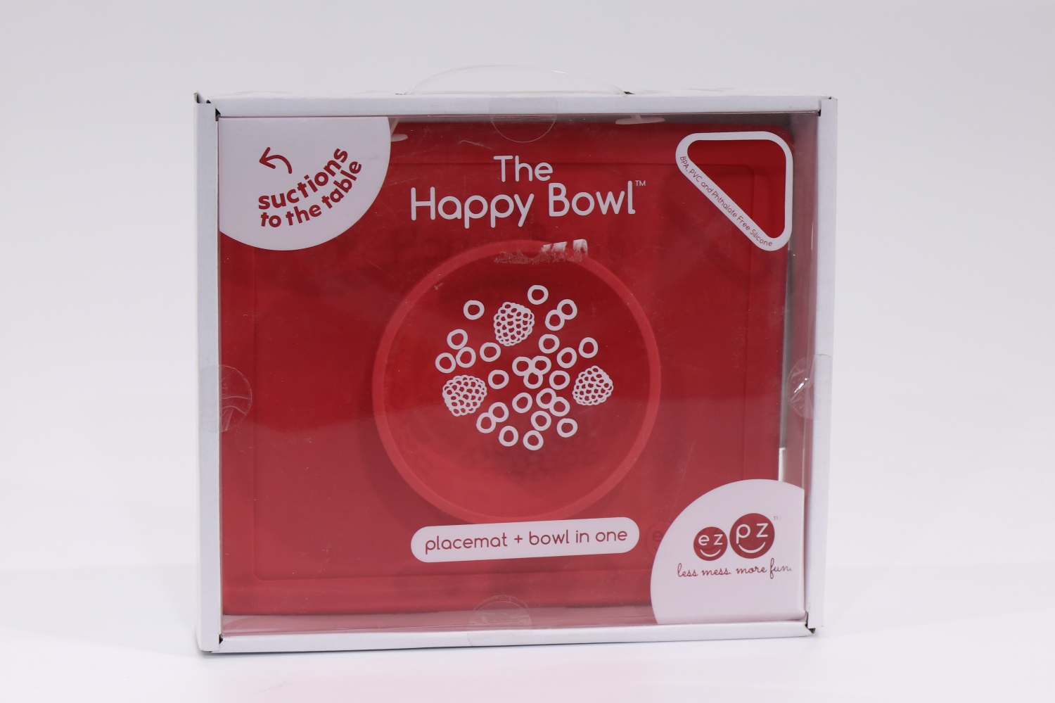 Тарелка EZPZ Happy Bowl силикон с подставкой коралловая