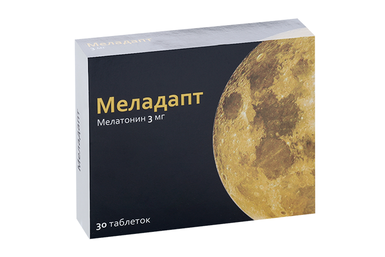 Мелатонин Меладапт 3 мг, 30 шт, таблетки покрытые пленочной оболочкой