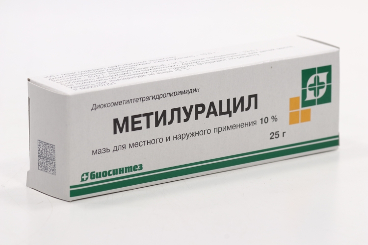 Метилурацил 10%, 25 г, мазь для местного и наружного применения ...