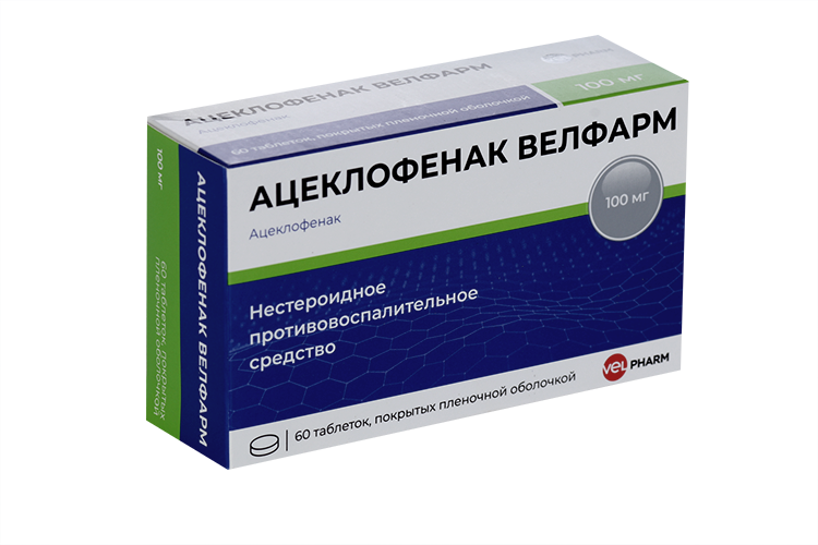 Ацеклофенак Велфарм 100 мг, 60 шт, таблетки покрытые пленочной оболочкой –  купить по цене 678 руб. в интернет-магазине Аптеки Плюс в Самойловке