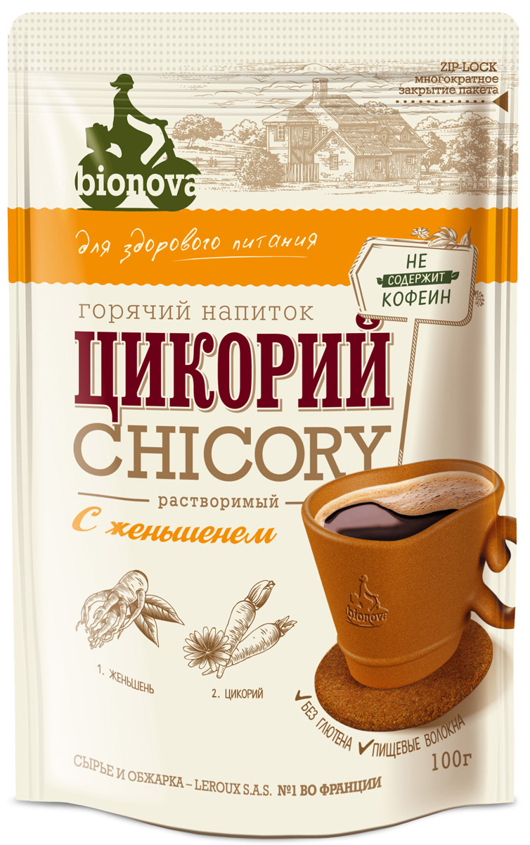 Напиток Bionova Цикорий горячий/растворимый с женьшенем, 100 г – купить по  цене 135 руб. в интернет-магазине Аптеки Плюс в Данкове