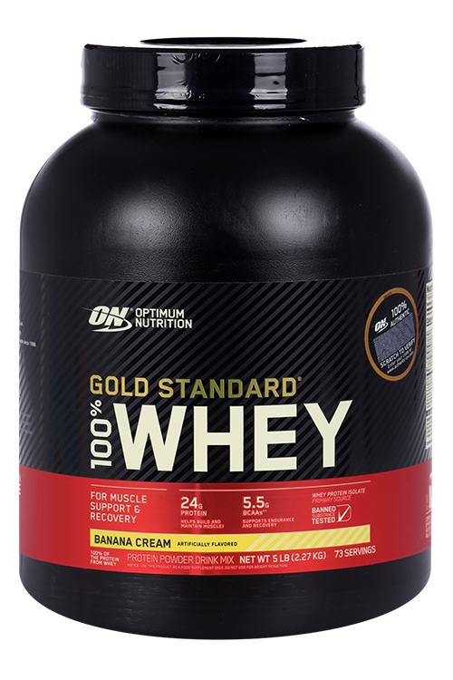 Протеин Optimum Nutrition Gold Standard 100% Whey 5 lb банановый крем ...