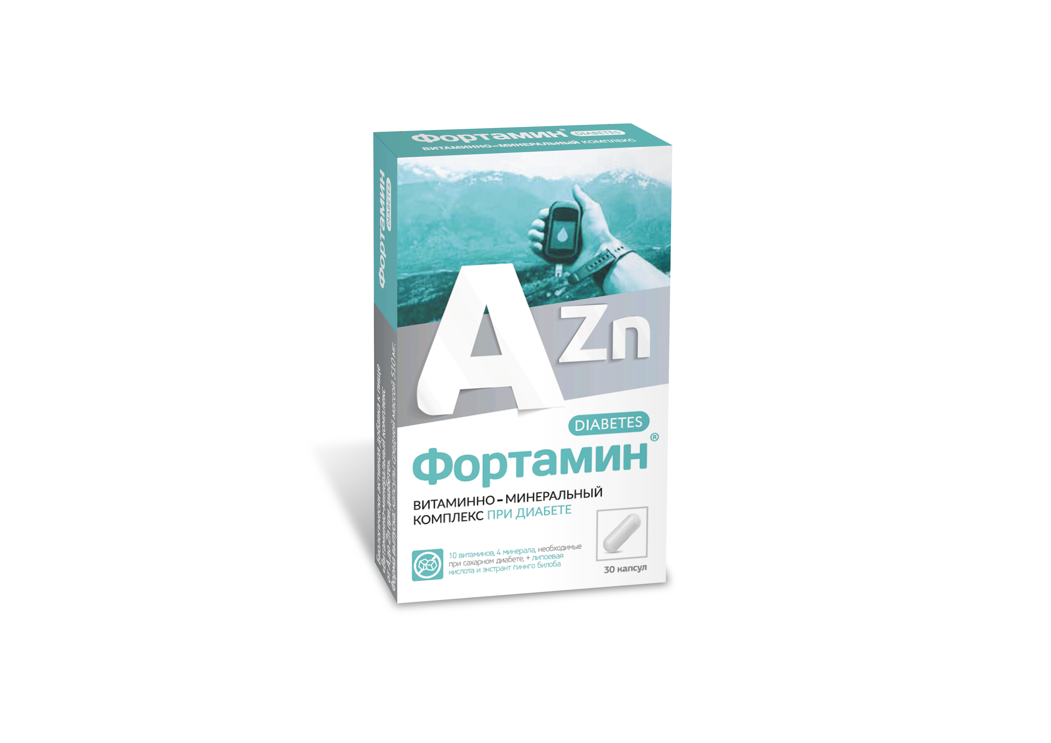 Витаминно-Минеральный компл Фортамин от А до Цинка при диабете, 30 шт ...
