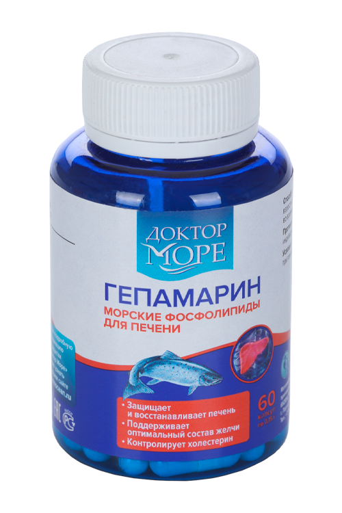 Гепамарин Доктор Море морские фосфолипиды д/печени, 150 мг, 60 шт ...