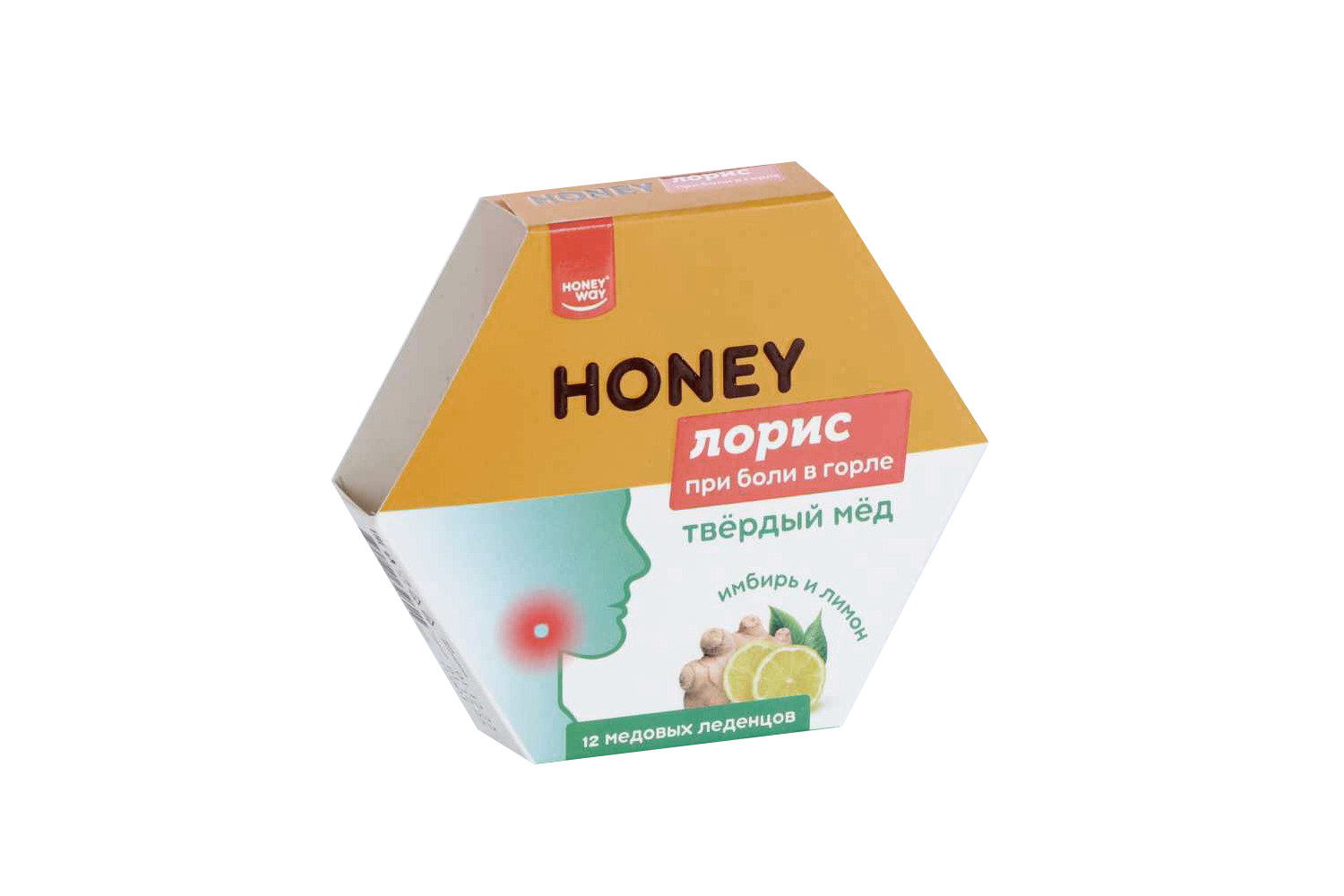 Леденцы HONEY ЛОРИС медовые с лимоном и имбирем, 12 шт