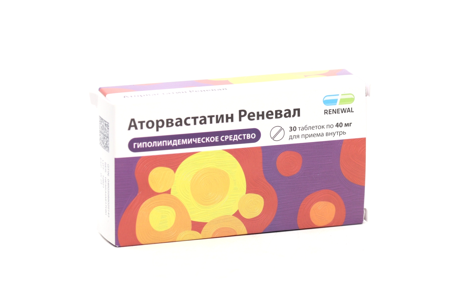 Аторвастатин Реневал 40 мг, 30 шт, таблетки покрытые пленочной оболочкой –  купить по цене 186 руб. в интернет-магазине Аптеки Плюс в Москве