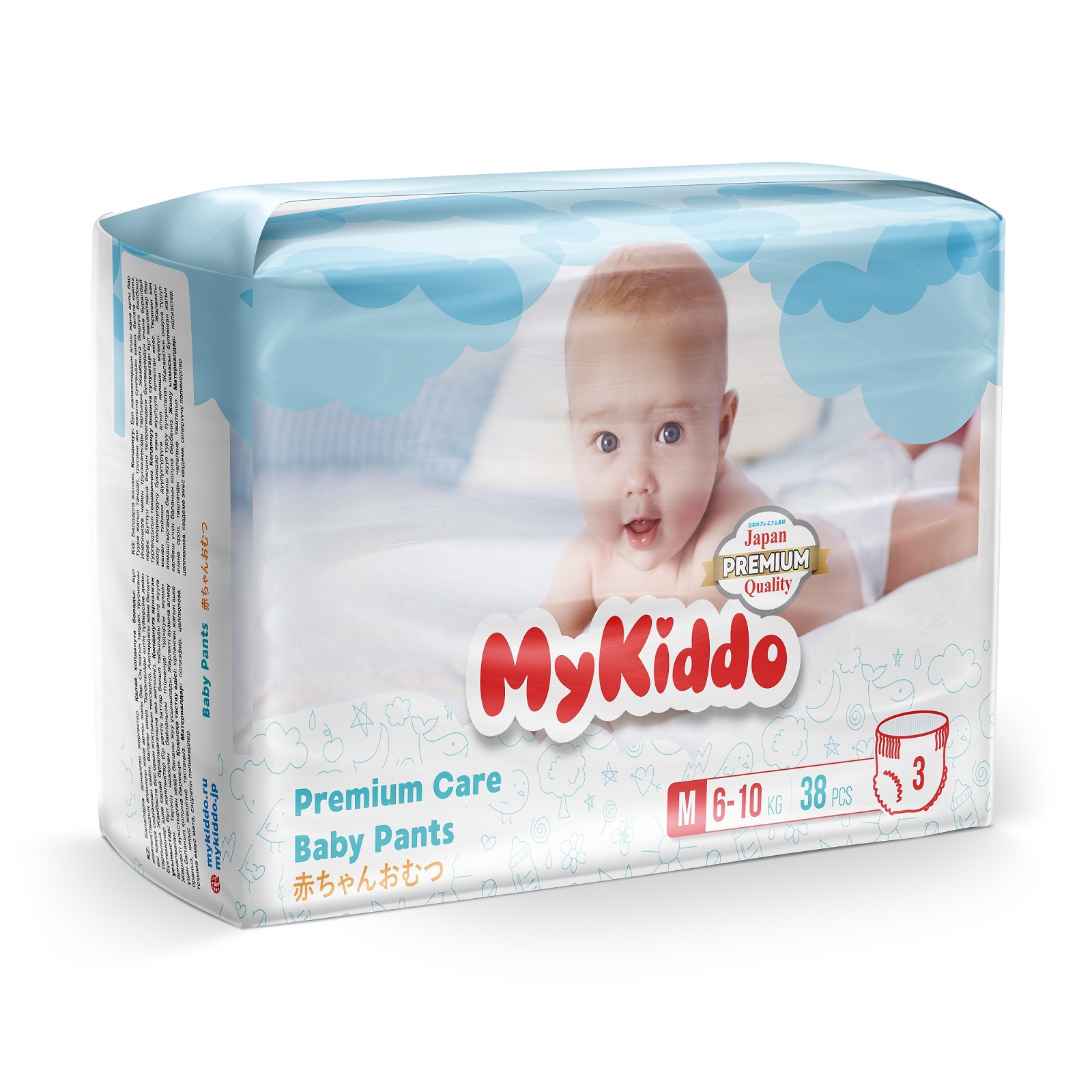 Подгузники-трусики MyKiddo Premium д/детей M (6-10кг), 38 шт – купить по  цене 777 руб. в интернет-магазине Аптеки Плюс в Базковской