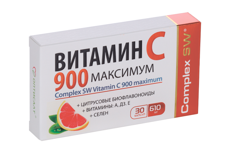 Витамин С 900 Максимум, 610 мг, 30 шт, капсулы – купить по цене 172 руб ...