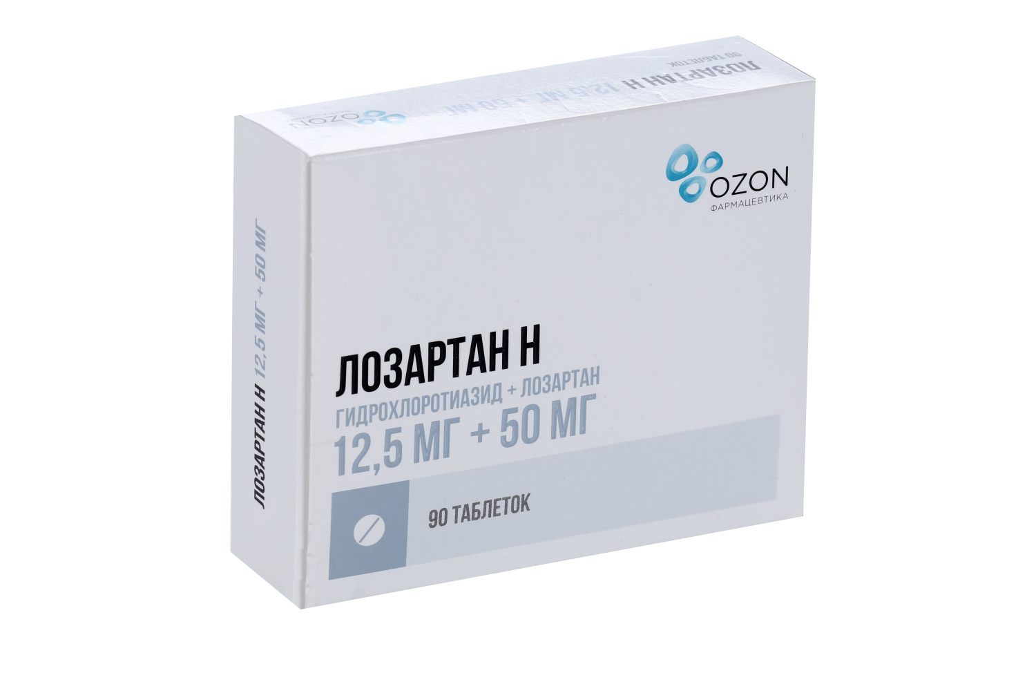 Лозартан Н 12.5 мг+50 мг, 90 шт, таблетки покрытые пленочной оболочкой –  купить по цене 646 руб. в интернет-магазине Аптеки Плюс в Липине Бору