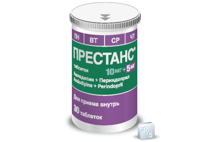 Престанс 10 мг+5 мг, 30 шт, таблетки (00102) – купить по цене 916 руб ...