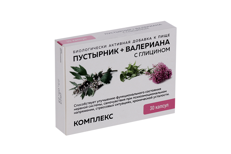 Комплекс Пустырник+Валериана с глицином, 30 шт, капсулы – купить по ...