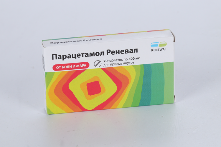 Парацетамол Реневал 500 мг, 20 шт, таблетки –  по цене 61 руб. в .