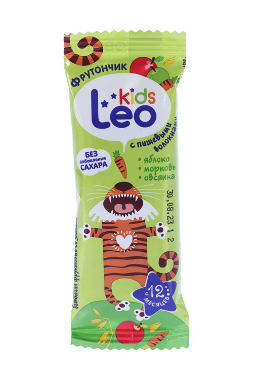 Батончик Леовит Leo Kids Фрутончик фруктовый со злаками Яблоко/морковь ...