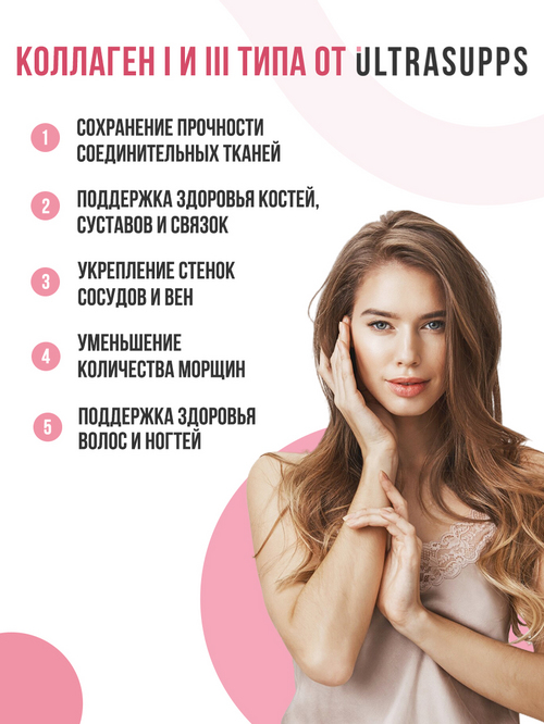 Коллаген I и III типа Ультрасаппс, 90 шт, капсулы