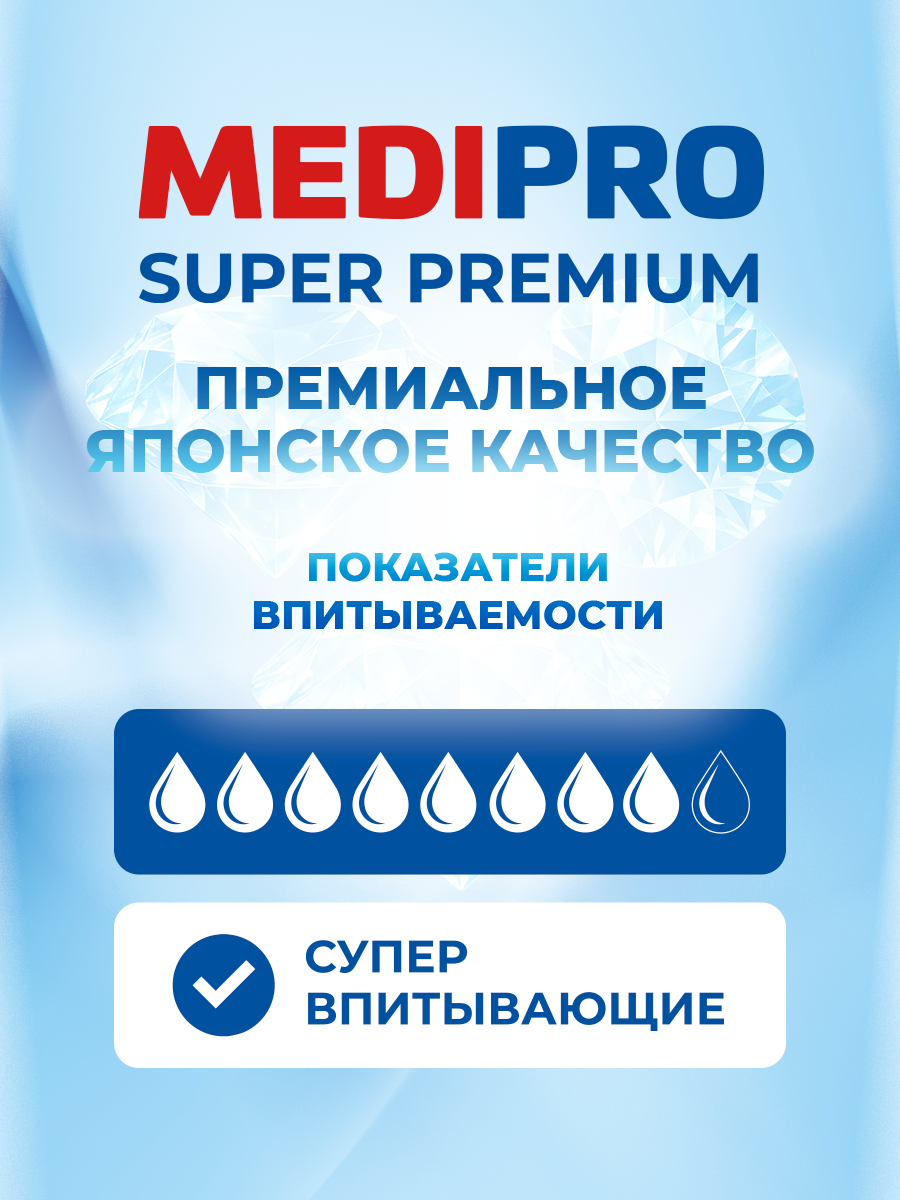 Подгузники для взрослых Medipro.ХL размер.130-170 см.10 шт.