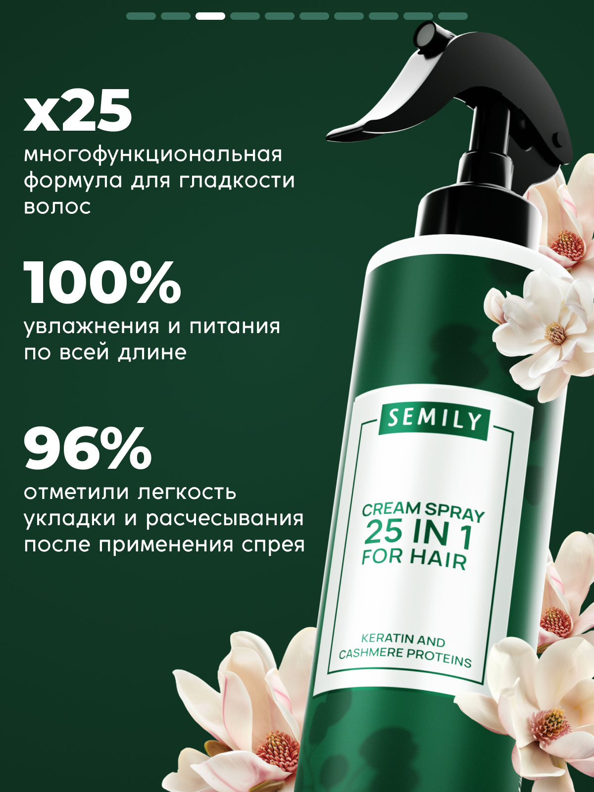 Крем-спрей для волос SEMILY 25 в 1 с кератином и кашемиром 200 мл