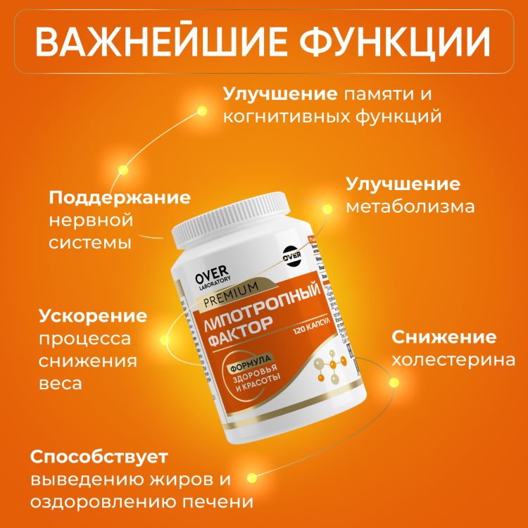 Липотропный фактор, 120 капсул (OVER LABORATORY)