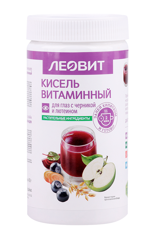 ЛЕОВИТ Кисель Витаминный для глаз с черникой и лютеином. Банка 400 г