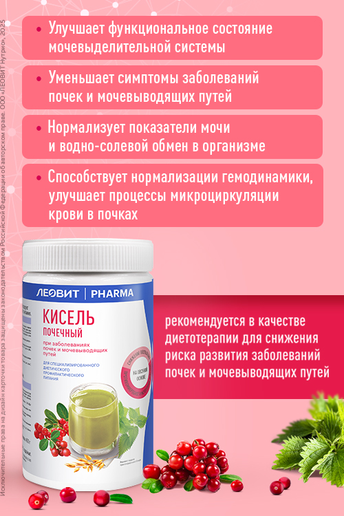 ЛЕОВИТ PHARMA Кисель Почечный. Банка 400 г