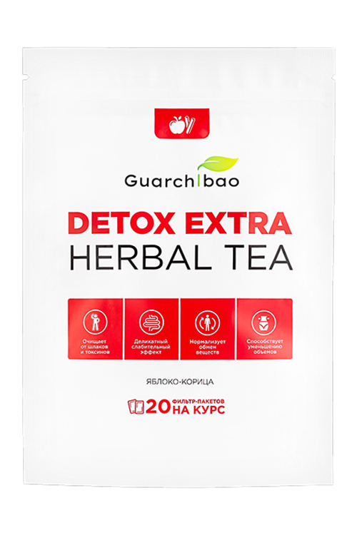 Чай для детокса Guarchibao Detox Herbal Tea, вкус Яблоко-Корица, 20 пакетиков