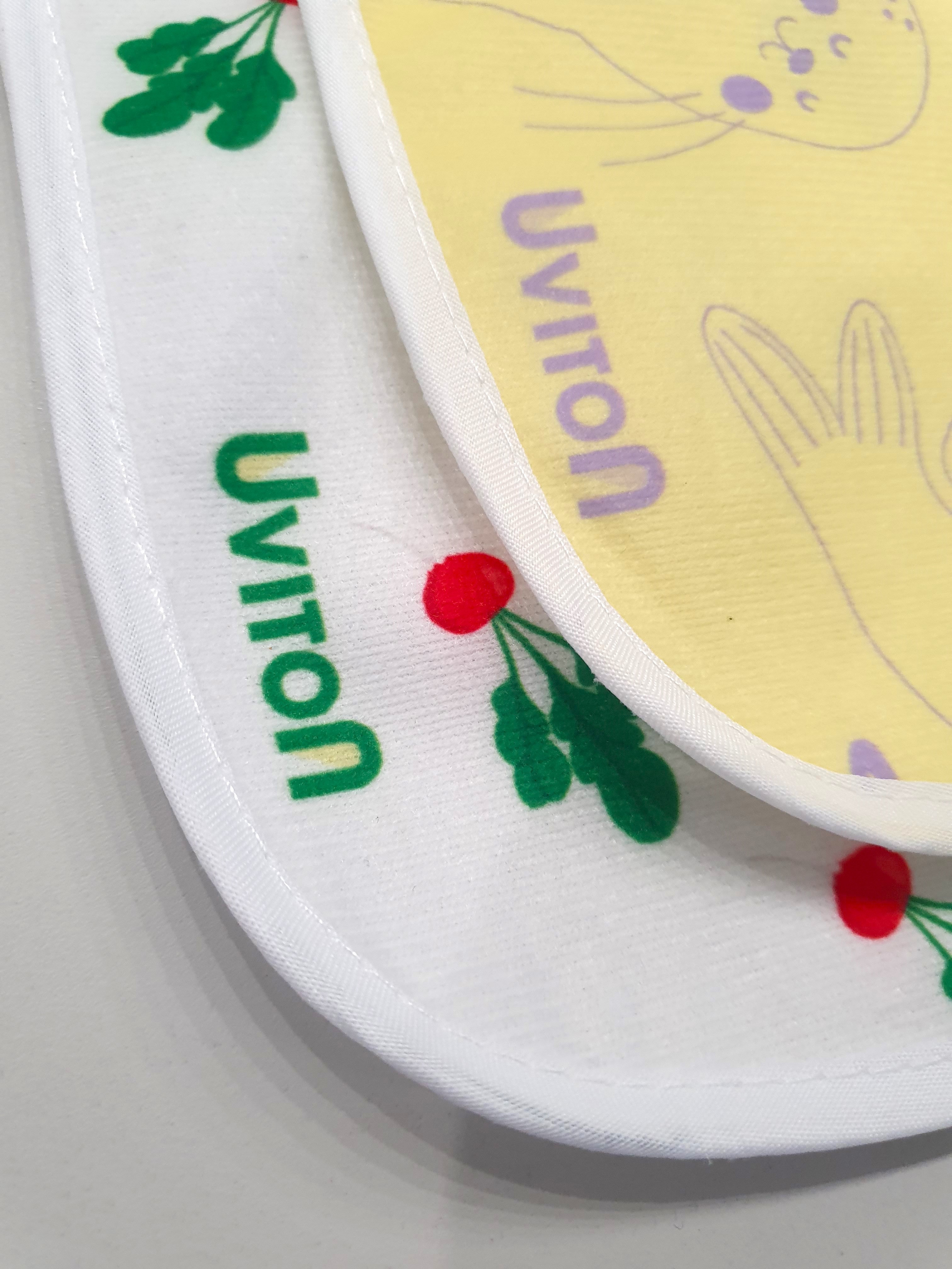 Нагрудники для кормления новорожденных в наборе 2 шт Uviton. Жёлтый-Редис.