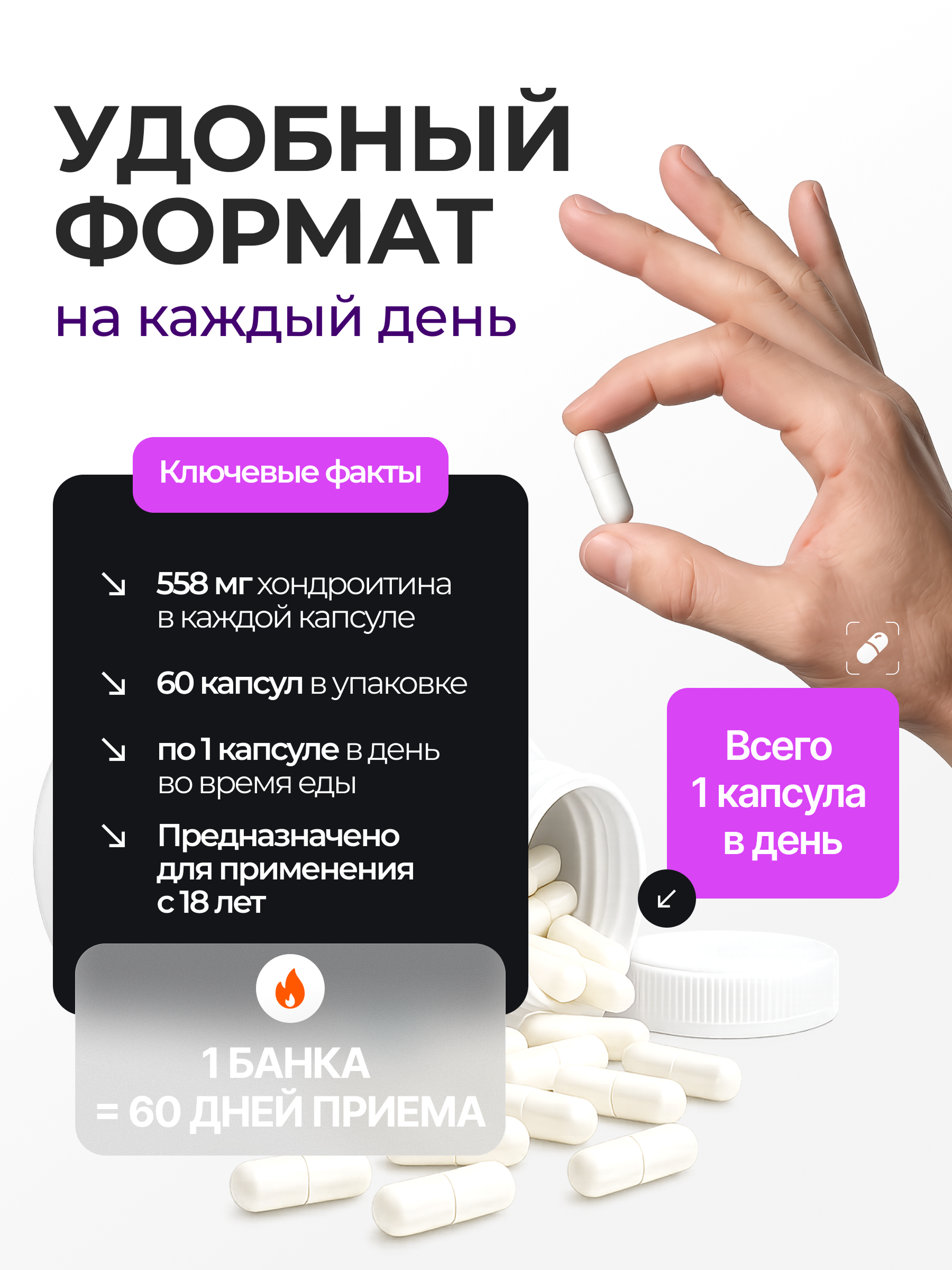 Хондроитин хондропротектор 60 капсул Mister Prot